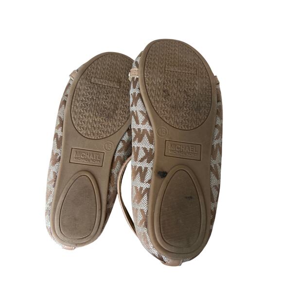 Michael Kors Girls Ballet Flats Ankle Strap Size 13 Logo Print - Picture 5 of 6